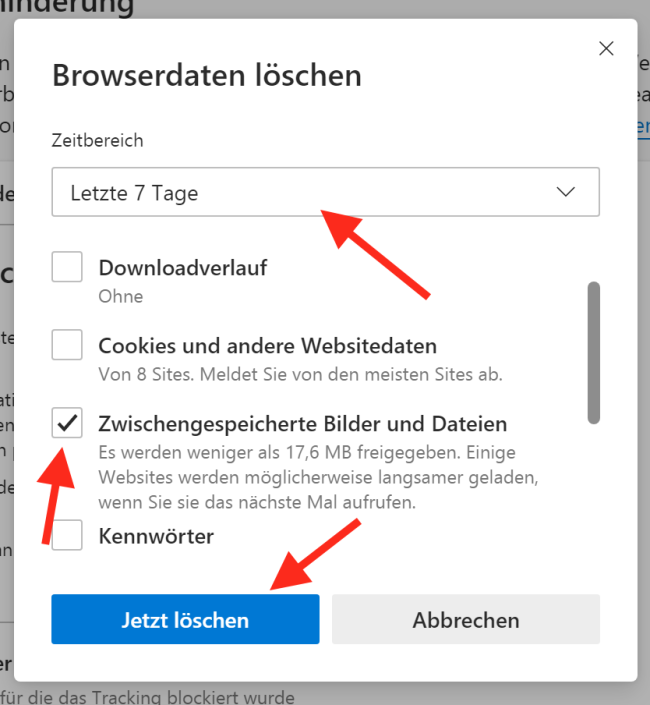 Browser Cache löschen - Mentortools Support